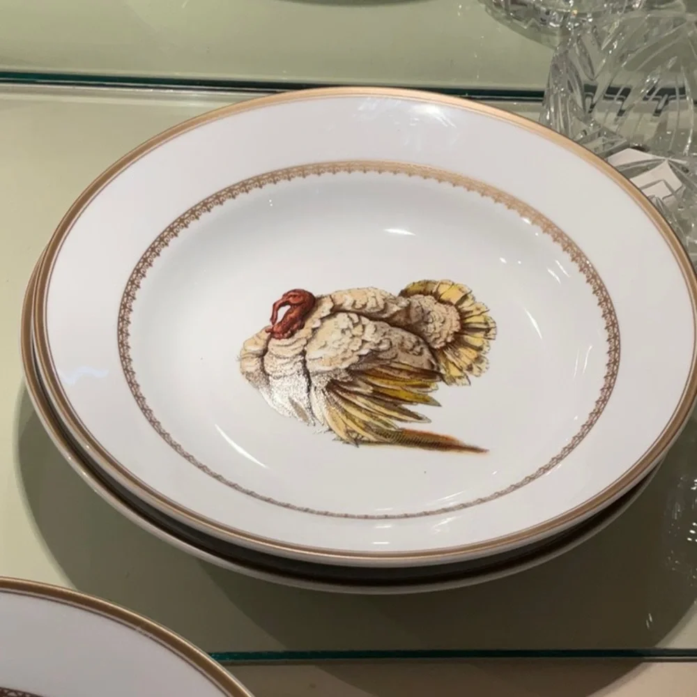 Fabulous, 2012, 4 Williams Sonoma Turkey soup bowls.  Mint, only owner me.